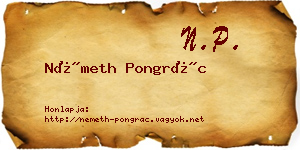 Németh Pongrác névjegykártya